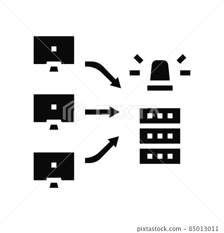 ddos attacks glyph icon vector illustration 85013011
