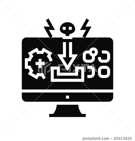pups cyberspace crime glyph icon vector illustration 85013020