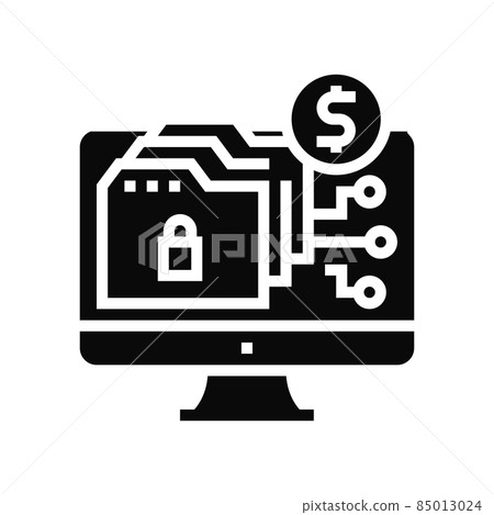 ransomware cyber crime glyph icon vector illustration ransomware cyber crime glyph icon vector illustration 85013024