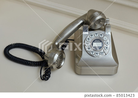 old metal disc phone with the handset removed old metal disc phone with the handset removed 85013423