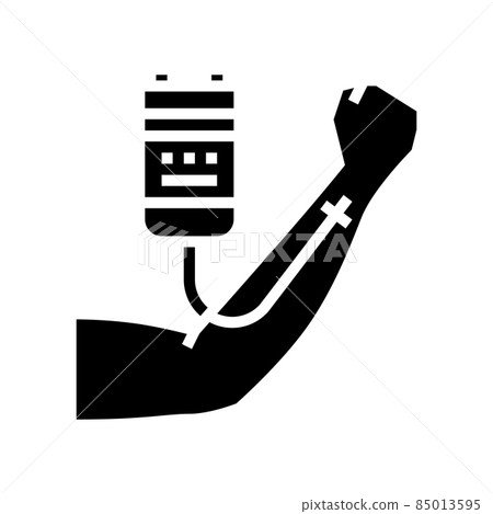 transfusions of red blood cells glyph icon vector illustration 85013595