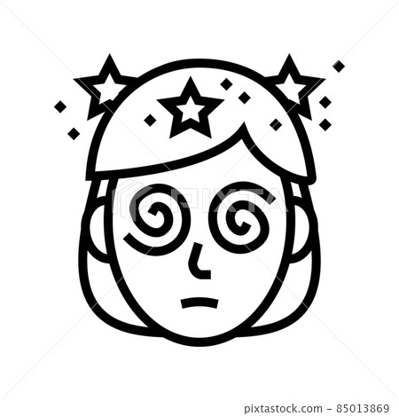 dizziness patient line icon vector illustration dizziness patient line icon vector illustration 85013869