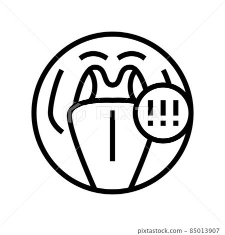 tonsils adenoid problems line icon vector illustration 85013907
