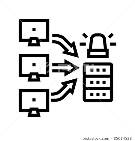 ddos attacks line icon vector illustration 85014528