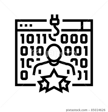 whale phishing attacks line icon vector illustration 85014626