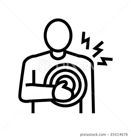 chest pain line icon vector illustration 85014676