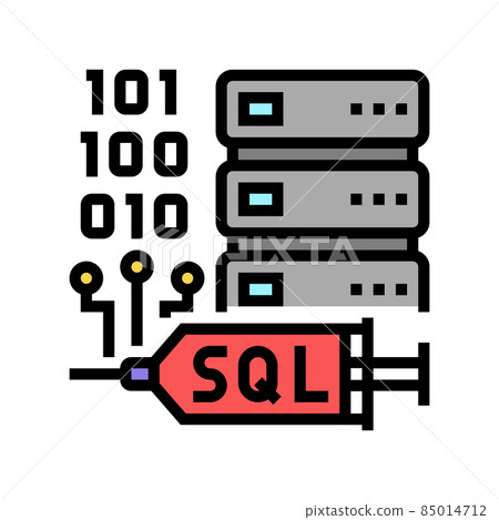 sql injections color icon vector illustration 85014712
