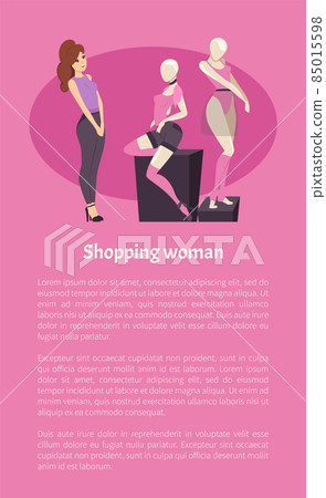 Shopping Woman Female Admiring Fashion Brand Cloth 85015598