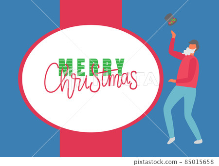 Merry Christmas Poster, Man Celebrate New Year 85015658