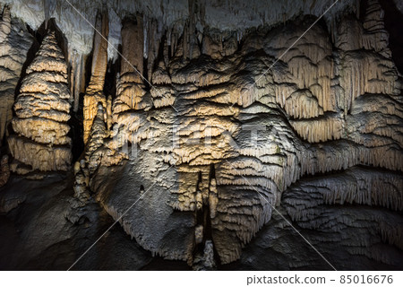 Hughe cave with stalagmites and stalactites in the Karst area Hughe cave with stalagmites and stalactites in the Karst area 85016676