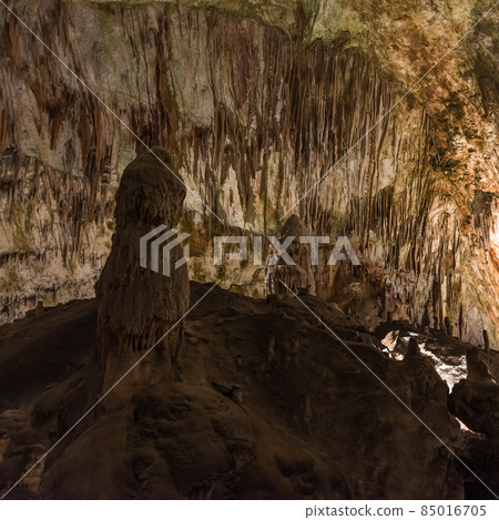 Hughe cave with stalagmites and stalactites in the Karst area Hughe cave with stalagmites and stalactites in the Karst area 85016705