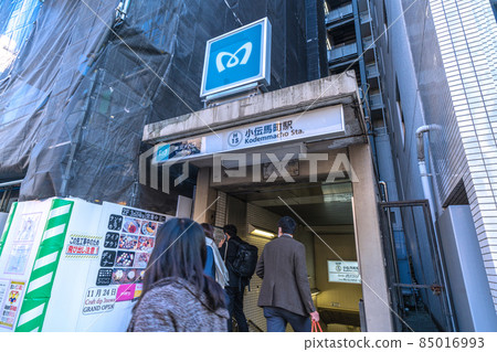 Tokyo cityscape of Japan Now of the corona disaster. View of Tokyo Metro Kodemmacho Station (doorway), etc. 85016993