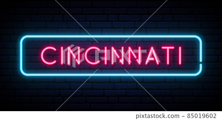 Cincinnati neon sign. Cincinnati neon sign. 85019602