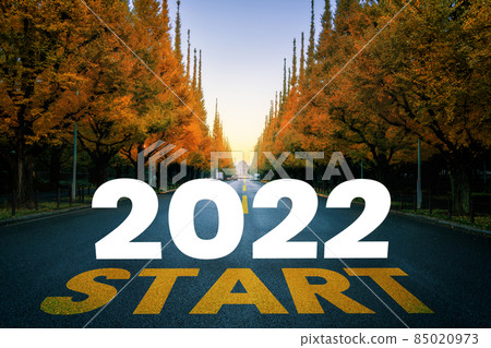 2022 New Year road trip travel and future vision concept 85020973