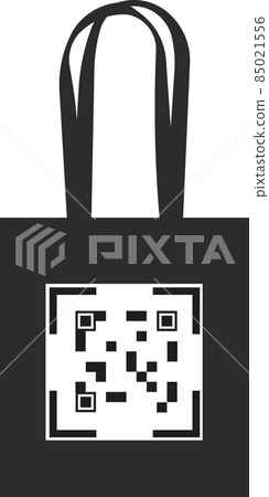 QR code on the bag with handles. Vector image. 85021556