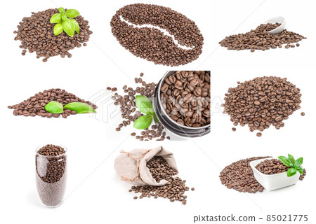 Set of coffee isolated on a white background cutout Set of coffee isolated on a white background cutout 85021775