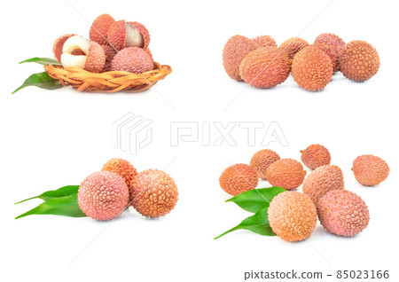 Collage of litchee isolated on white Collage of litchee isolated on white 85023166