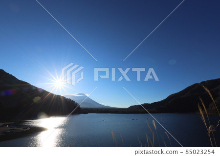 The lake in winter is clear blue The lake in winter is clear blue 85023254