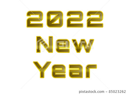Perforated golden metal numbers 2022 New Year Perforated golden metal numbers 2022 New Year 85023262