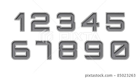 A set of numbers (1234567890), silver metal perforated A set of numbers (1234567890), silver metal perforated 85023263