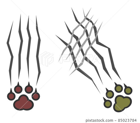 Illustration of a dangerous animal that scratches with sharp claws 85023784