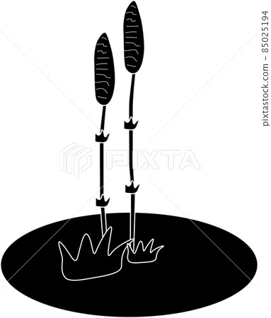 Cute horsetail silhouette 85025194