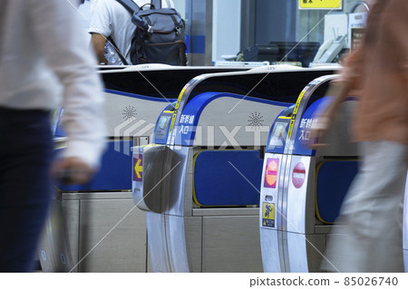 The ticket gate of a Japanese station. Shinkansen ticket gate. 85026740