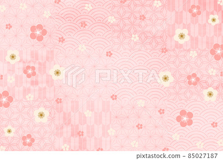 梅花日本圖案春天背景 85027187