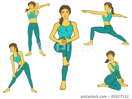 5套健身教練婦女伸展運動 85027532