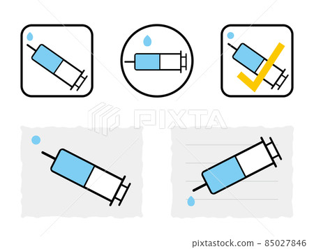 Syringe icon, vaccination certificate Syringe icon, vaccination certificate 85027846