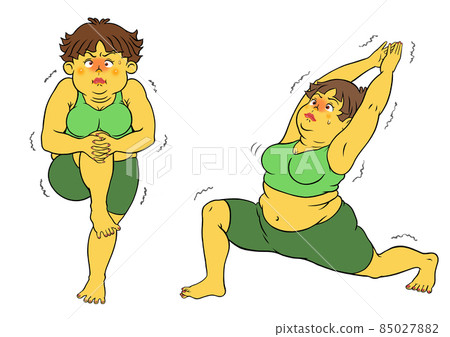 2 sets of chubby females to stretch - Stock Illustration [85027882] - PIXTA