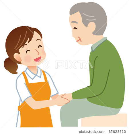 Caregiver talking to the elderly Caregiver helper Caregiver talking to the elderly Caregiver helper 85028310