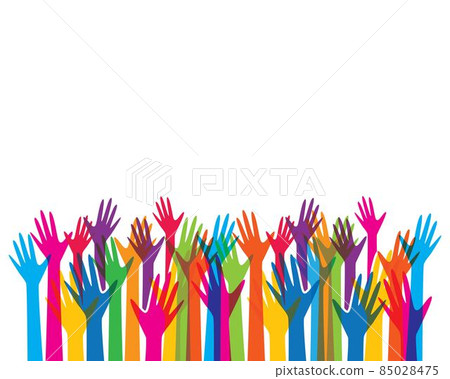 Colorful hand happy vector icon 85028475