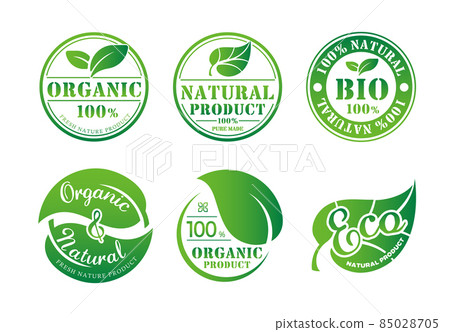 Logo illustrations for food / cosmetic labels / eco / natural materials / natural materials / organic / vegan 85028705