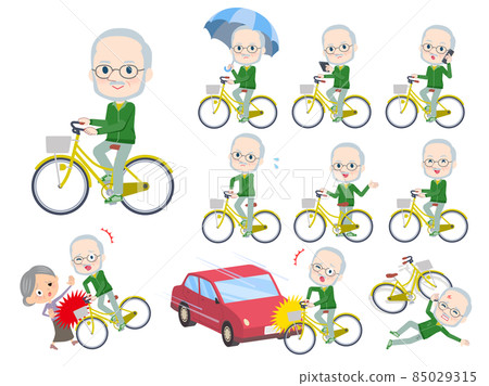 套綠色球衣白色老人騎城市週期 85029315