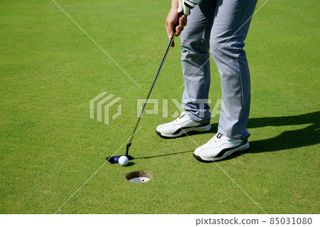 golf play golfer green on ok putter putt 85031080