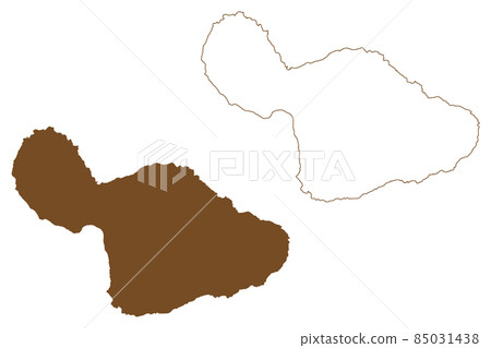 Maui island (United States of America, North America, US, USA, Hawaiian Islands, Hawaii) map vector illustration, scribble sketch The Valley Isle map Maui island (United States of America, North America, US, USA, Hawaiian Islands, Hawaii) map vector illustration, scribble sketch The Valley Isle map 85031438