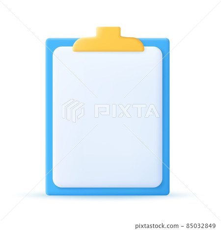 clipboard with blank white paper 85032849