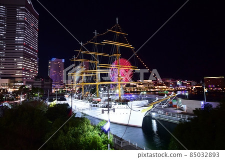 夜景 日本丸紀念公園 夜景 日本丸紀念公園 85032893