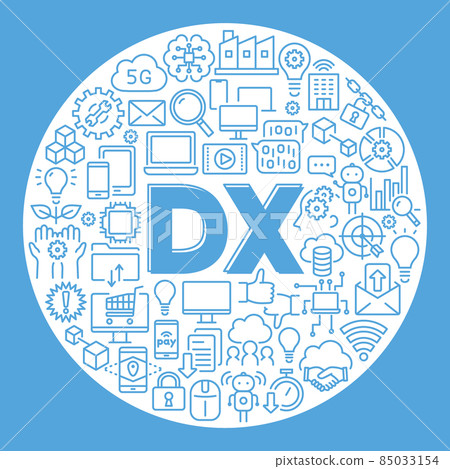 DX digital transformation round logo 85033154