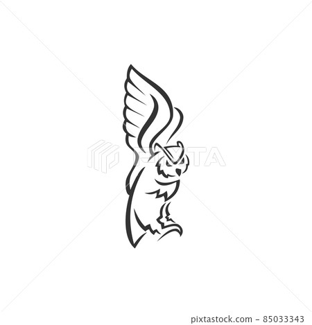 Owl flaying Icon Brand Template Isolated Owl flaying Icon Brand Template Isolated 85033343