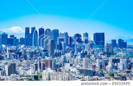 Mt. Fuji and skyscraper Shinjuku subcenter 85033649