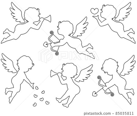 Cupid silhouette illustration set 2 85035811