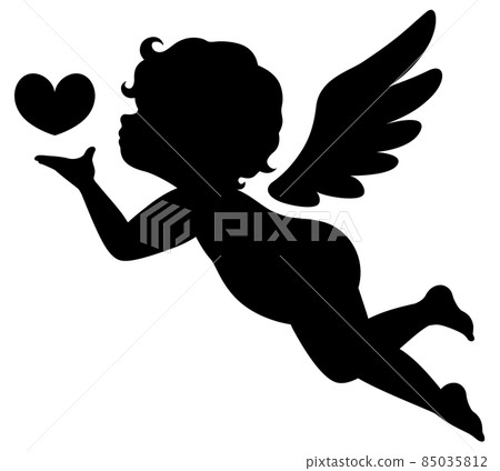Cupid of love silhouette illustration 1 85035812