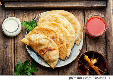 Traditional homemade pasties, cheburek Traditional homemade pasties, cheburek 85036104