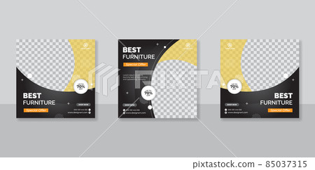 Furniture promotion square web banner for social media post template. Furniture promotion square web banner for social media post template. 85037315