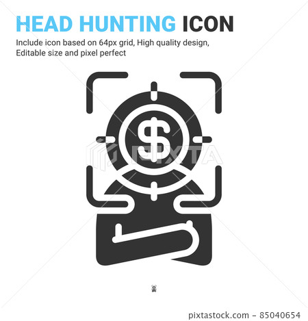 Head hunting icon vector with glyph style isolated on white background. Vector illustration recruitment sign symbol icon concept for business, finance, industry, company, web, apps and project Head hunting icon vector with glyph style isolated on white background. Vector illustration recruitment sign symbol icon concept for business, finance, industry, company, web, apps and project 85040654