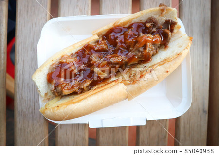 hot dog, beef roll or beef bread with sauce hot dog, beef roll or beef bread with sauce 85040938