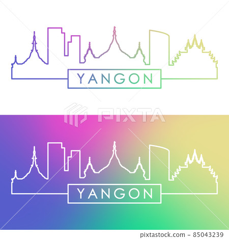 Yangon skyline. Yangon skyline. 85043239