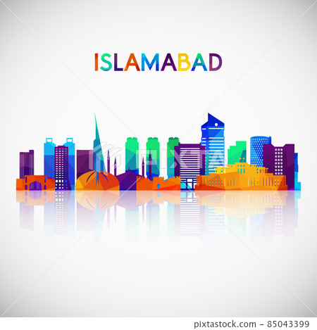 Islamabad skyline silhouette in colorful geometric style. Islamabad skyline silhouette in colorful geometric style. 85043399